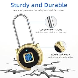 Fingerprint Padlock, Eseesmart Padlock Long