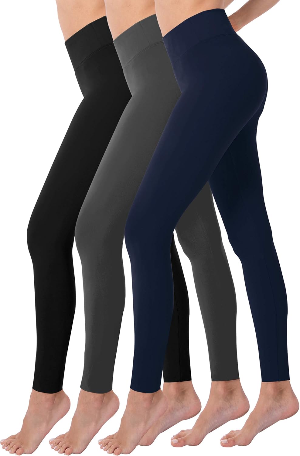 CHIPHELL High Waist Leggings for Women Tummy Control Workout Running Yoga Pants 3 Pack: Clothing