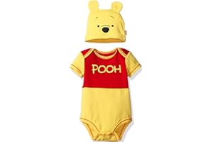 Disney Cosplay Baby Bodysuit and Hat Set Newborn to Infant Sizes (Newborn - 24 Months)