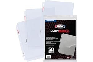 BCW LaserWeld 8x10 Photo Pages - 50 Count Box | 8x10 Plastic Sleeves for Photos | Archival-Safe Photo Protector Sleeves for 3