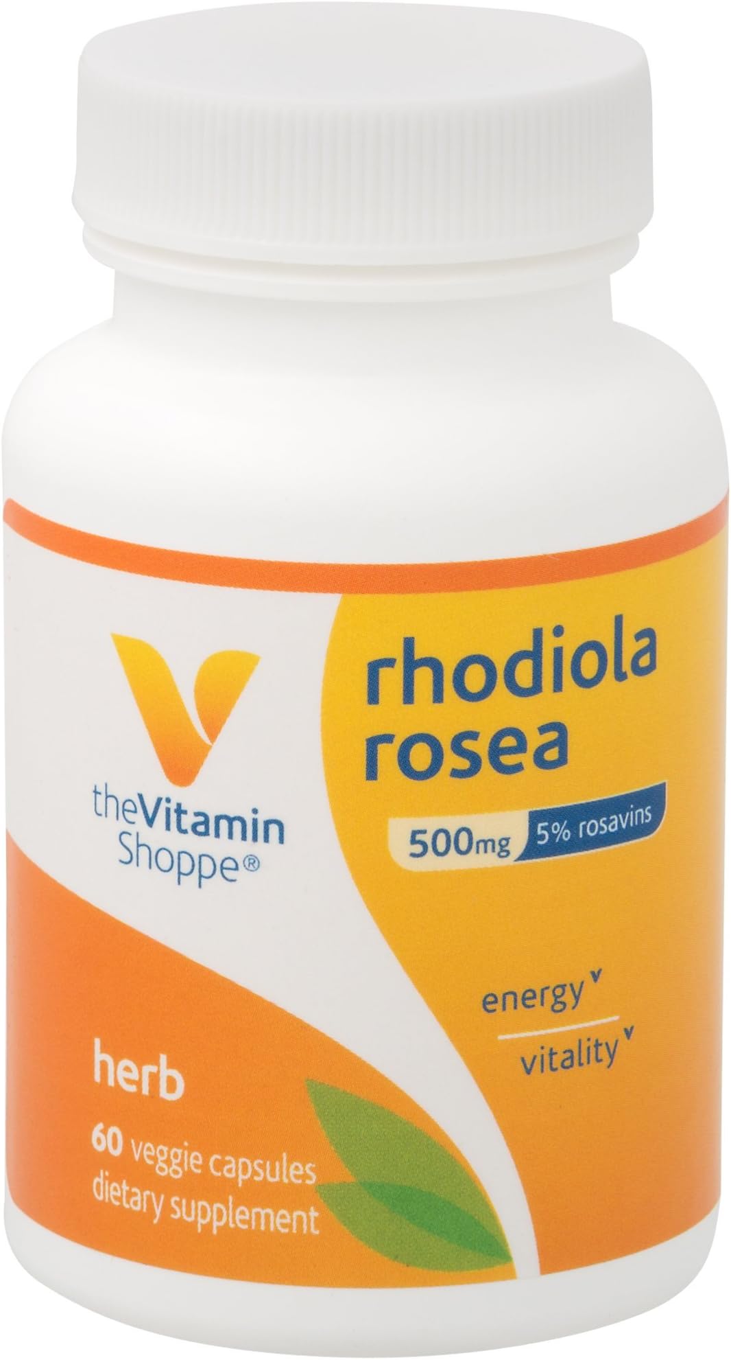 The Vitamin ShoppeRhodiola Rosea 500MG, 5% Rosavins, Supports Energy, Focus and Vitality, Supports Healthy Stress Management (60 Capsules)