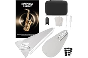 ANCABLE Alto Saxophone Cleaning Set, 2-Pack Microfiber Clean Polish Cloths for Musicians and Students Musical Instrument Cleaning Tool Set for Enhance Shine, Improve Sound