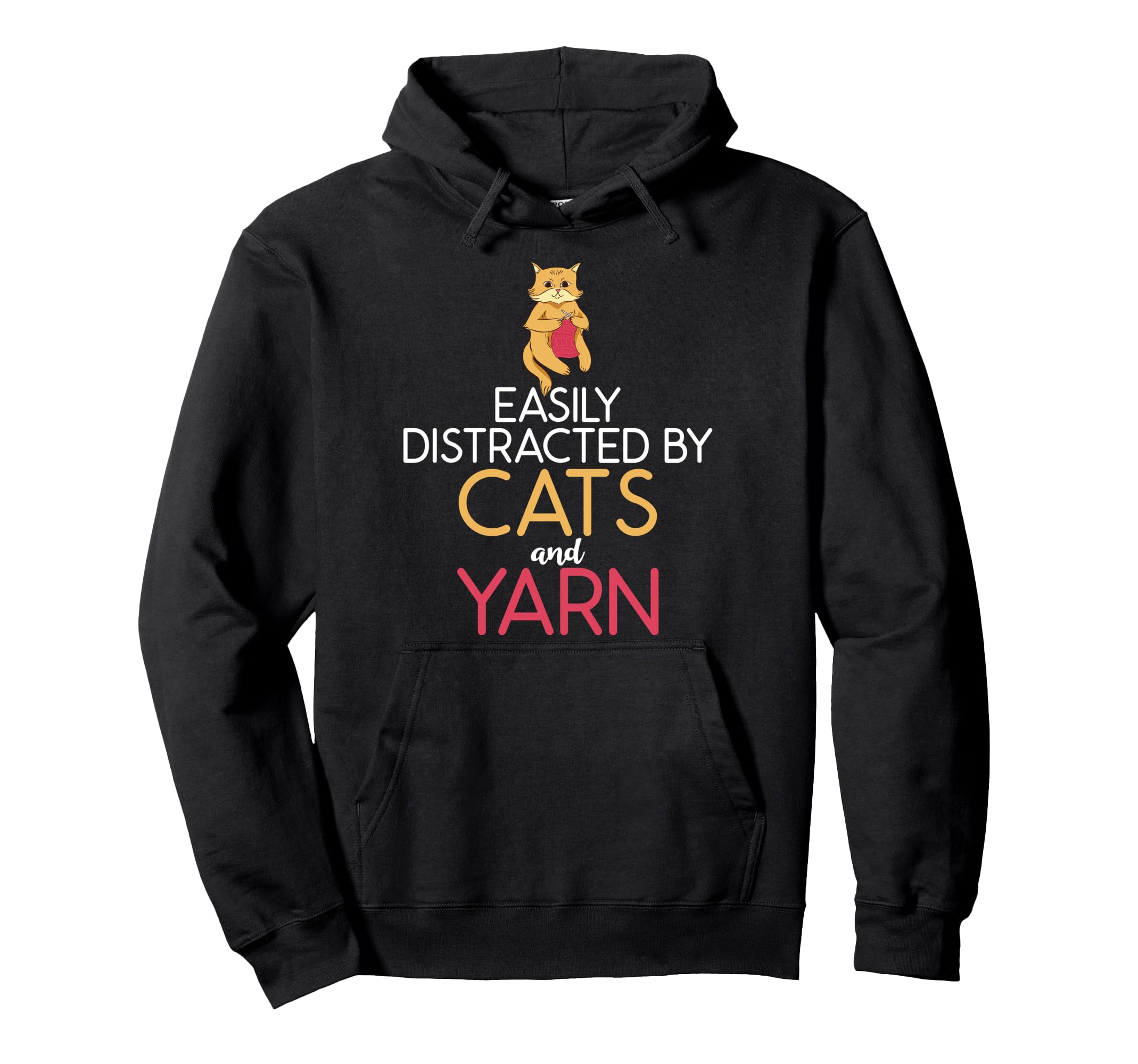 Easily Distracted By And Yarn Knitters Knitting Lover Pullover Hoodie