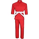 MACS Karate gi Martial Arts Elastic Drawstring Karate Uniform For Kids & Adult Lightweight Student Gi with Free Belt