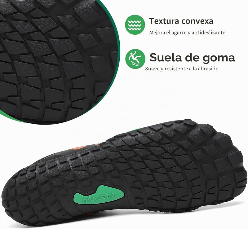 Homens Mulheres Ténis Descalços Minimalistas Cinco Dedos A Correr Ginásio Caminhadas para Respirável, Leve Antiderrapante Laranja Puro, Gr.46