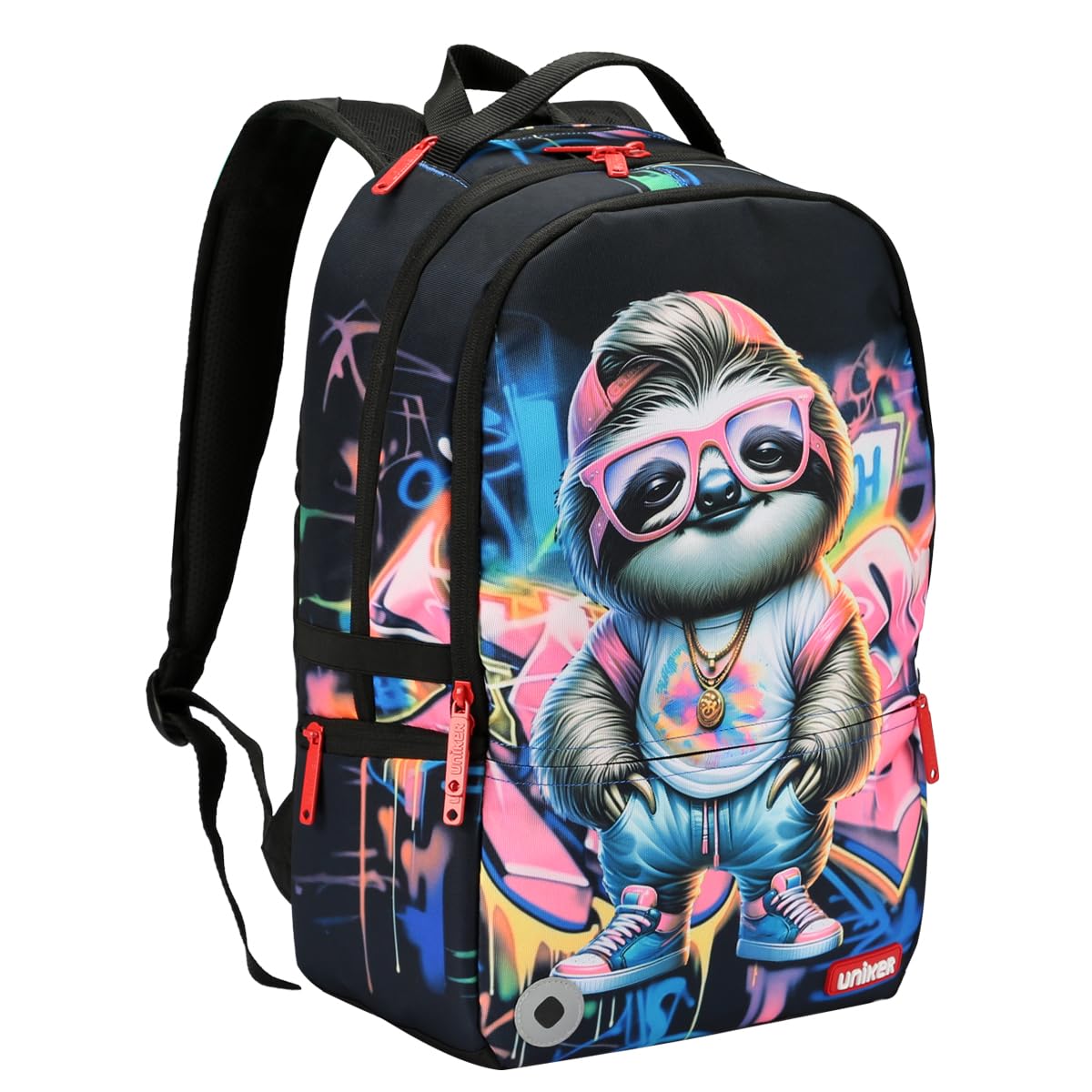 Photo 1 of UNIKER Travel Laptop Backpack, Graffiti Backpack for Work, Designer Laptop Backpack for 15.6 Inch, Water Resistant Bag, Urban Coolsloth