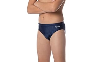 FLOW SWIM GEAR Flow Accelerate Swim Briefs – Boys Brief Style Swimsuit Size 21 to 32 in Black, Navy, and Blue