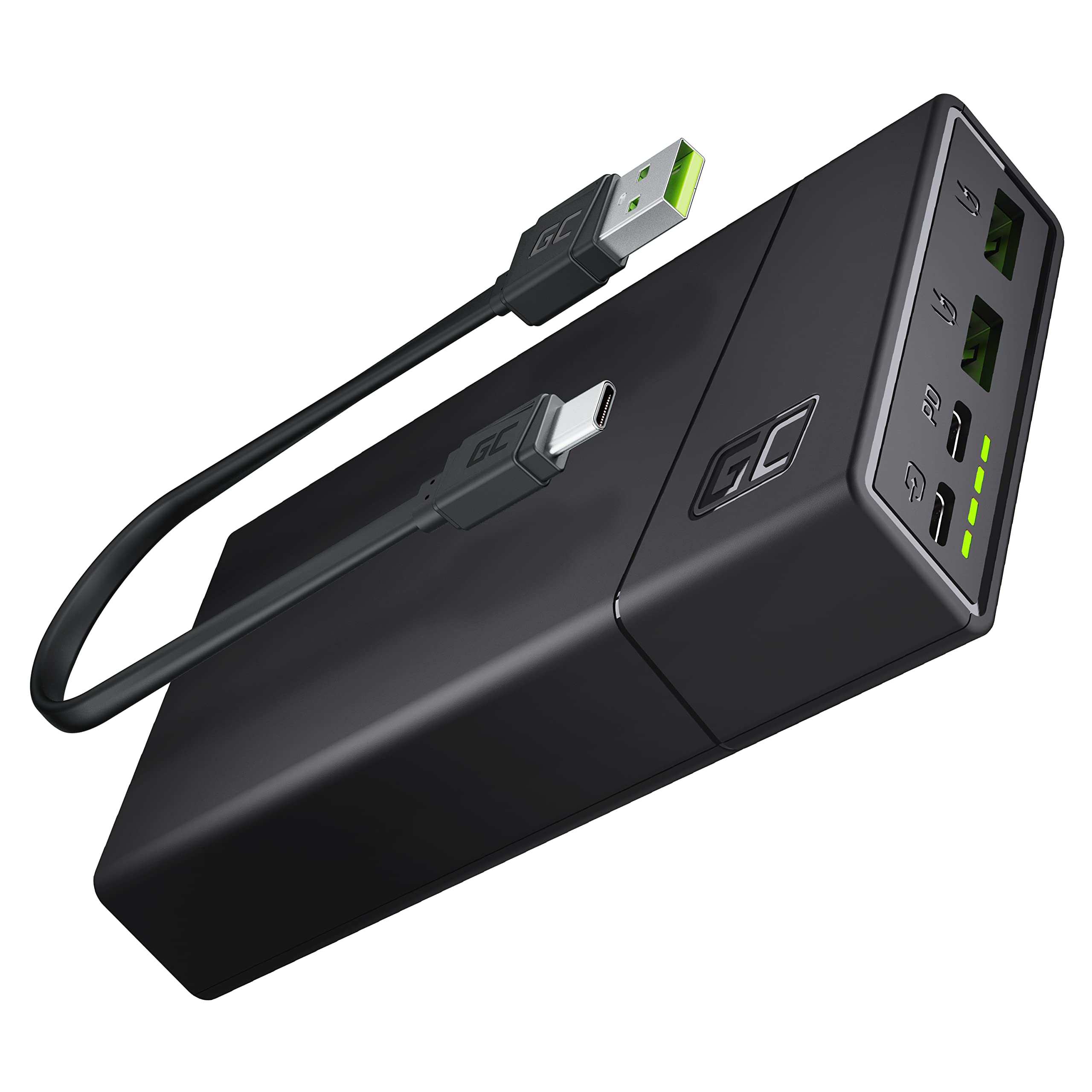 Green Cell® Power Bank GC PowerPlay20 | 4-port 20000mAh External Battery with USB-C 18W Power Delivery and 2x USB Ultra Charge 18W Fast Charging QC 3.0 for iPhone, iPad Pro, Samsung, Huawei, Tablets — image 1