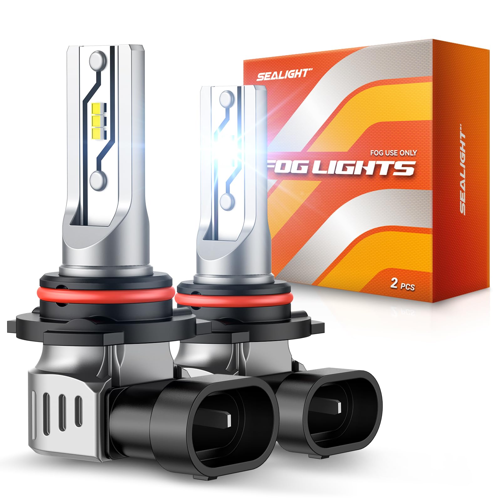 SEALIGHT H10 LED Fog Light Bulbs or DRL, 12000LM 9140 9145 Fog Lights LED Bulbs 600% Brightness Upgrade, 1:1 Size 100% Successful Installation for Trucks Cars, Interior Lighting, Pack of 2