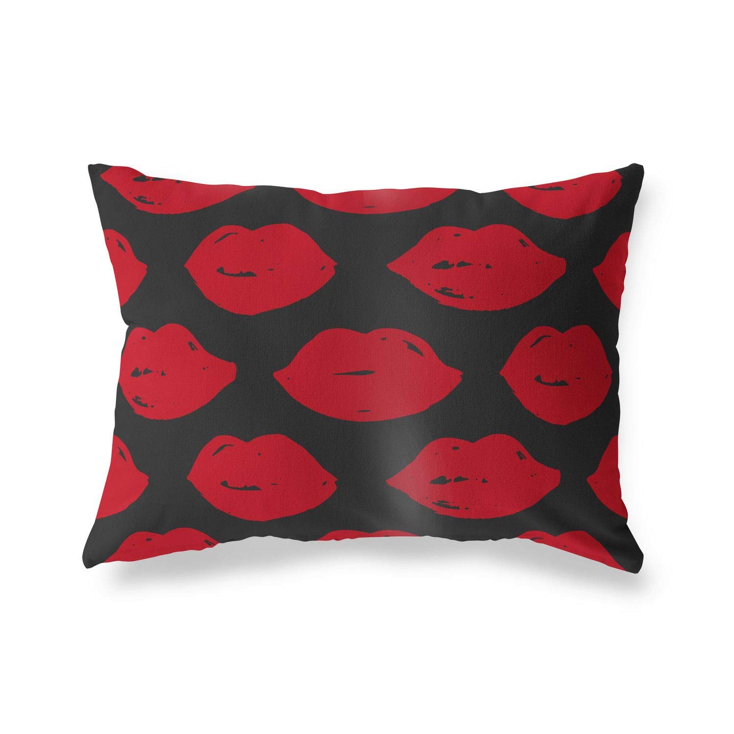 Bonamaison Decorative Cushion Cover Red & Black, Throw Pillow Covers, Home Decorative Pillowcases for Livingroom, Sofa, Bedroom, Size: 35x50 Cm - Designed and Manufactured in Turkey