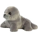 Aurora Mini Flopsie 7" Harpo Seal Adorable Stuffed Animal | Compact tummy-lying animals with bean-filled stability