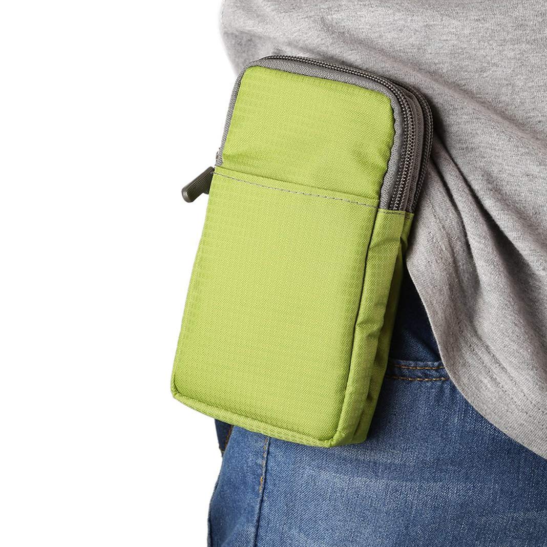 Pouch Waist Bag, Cross Shoulder Bag for Phone, 6.5" Zipper Cross Body Handbag Purse with Locking Hook