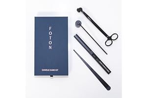 Foton Candles Care Kit with USB-Rechargeable Electric Lighter, Candle Snuffer, Wick Dipper and Candle Wick Trimmer - Candles Accessory Set