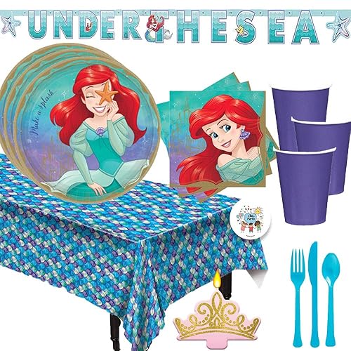 Princess Ariel The Little Mermaid Birthday Party Supplies Pack for