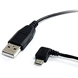 StarTech.com 3 ft / 91cm Micro USB Cable - A to Left Angle Micro B - USB Type A - 90 Degree Micro-USB Type B (M) - Black (UUS