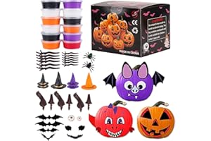LULEEYANG Halloween Pumpkin DIY Crafts Kit - Air Dry Clay Pumpkin Crafts for Kids - Creative Air Dry Clay Modeling Indoor Decorations - Great for Birthday Parties,Trick or Treating,for Kids 3+