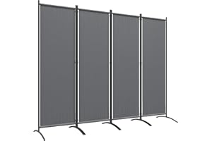 Outsunny 4 Panel Folding Room Divider, 5.6FT Privacy Screen with Wide Feet, Portable Freestanding Room Partition Separator fo