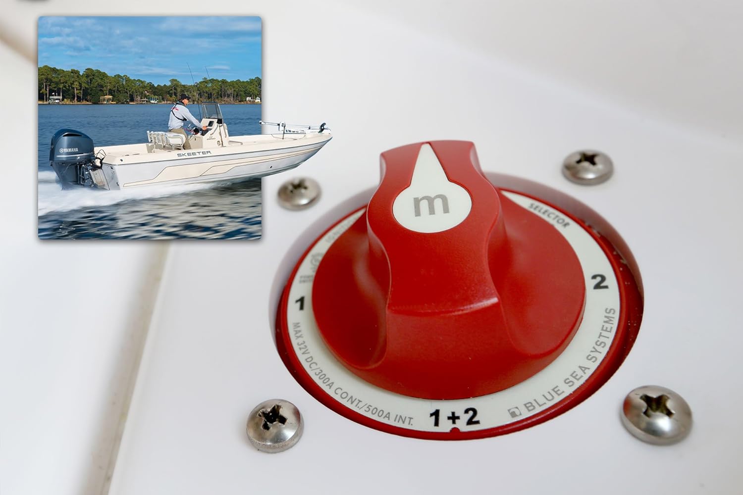 Blue Sea Systems m-Series Mini Selector Battery Switch - Red : Boating Battery Switches : Sports & Outdoors