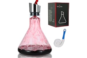 MWNI Wine Decanter,Red Wine Decanter Set with Aerator,100% Lead Free Crystal Glass Carafe,for Air Aerator Pourer Spout,Filter