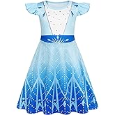 Jurebecia Girls Nightgowns Princess Pajamas Nightdress for Toddler Kids Sleepwear Flutter Short Sleeves Nightie Dress