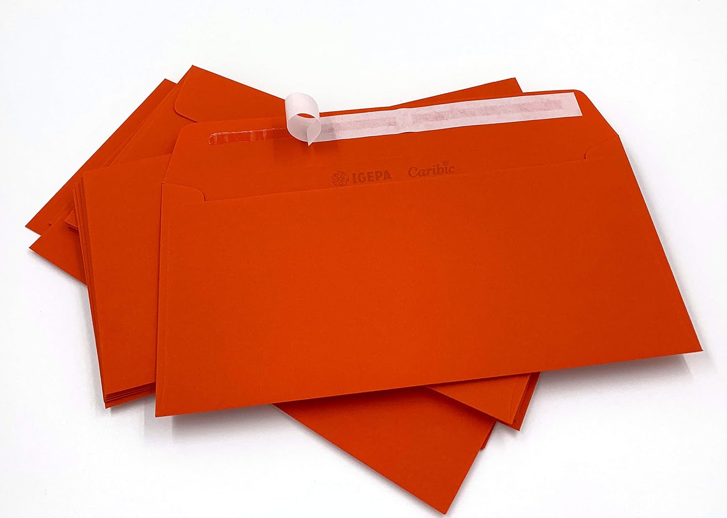 50 Envelope, Red, Vermilion Red, 220 mm x 110 mm, Adhesive Strips, 220 x 110 mm