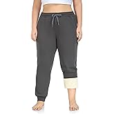 ZERDOCEAN Women's Plus Size Sherpa Fleece Lined Sweatpants Athletic Joggers Thermal Winter Warm Pants Drawstring