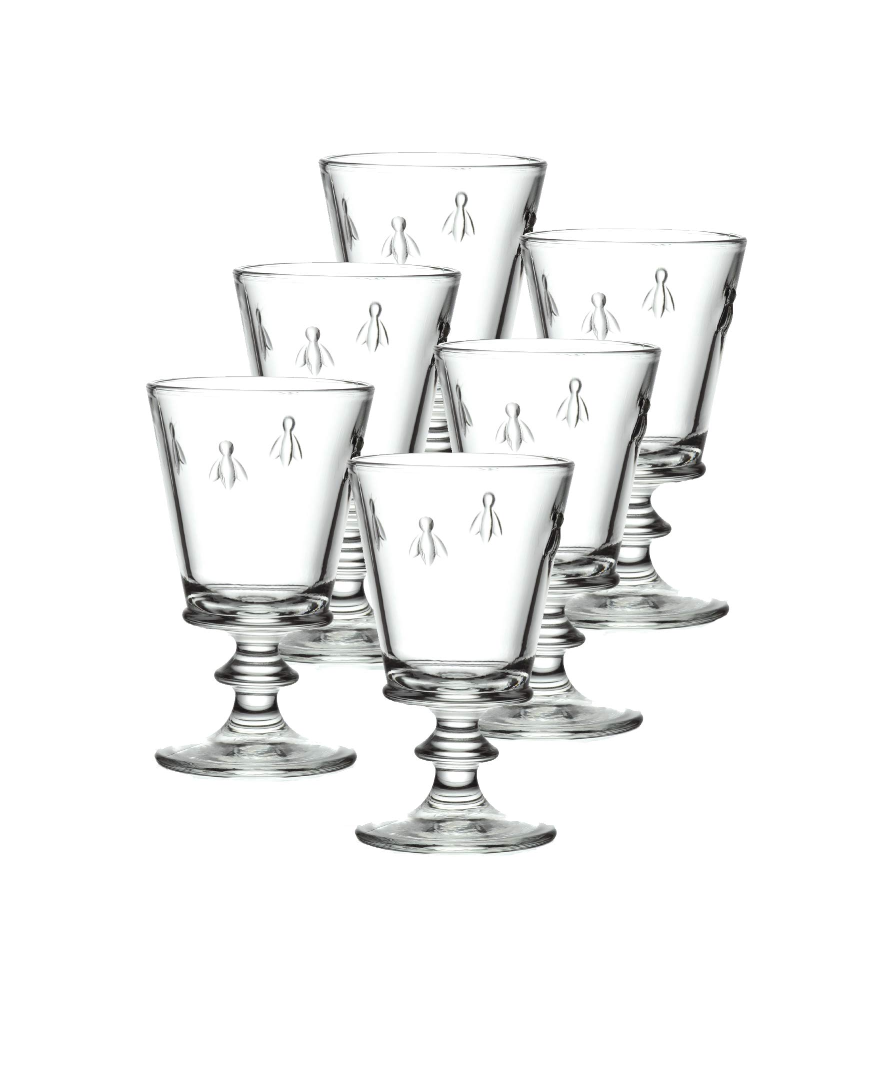 Photo 1 of La Rochere Napoleon Bee Stemmed Wine Glass Set of 6 – Vintage Wine Glasses – La Rochere Bee Glassware Sets (9 oz)