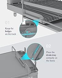 Kitsure Extendable Dish Drying Rack, Large Drying