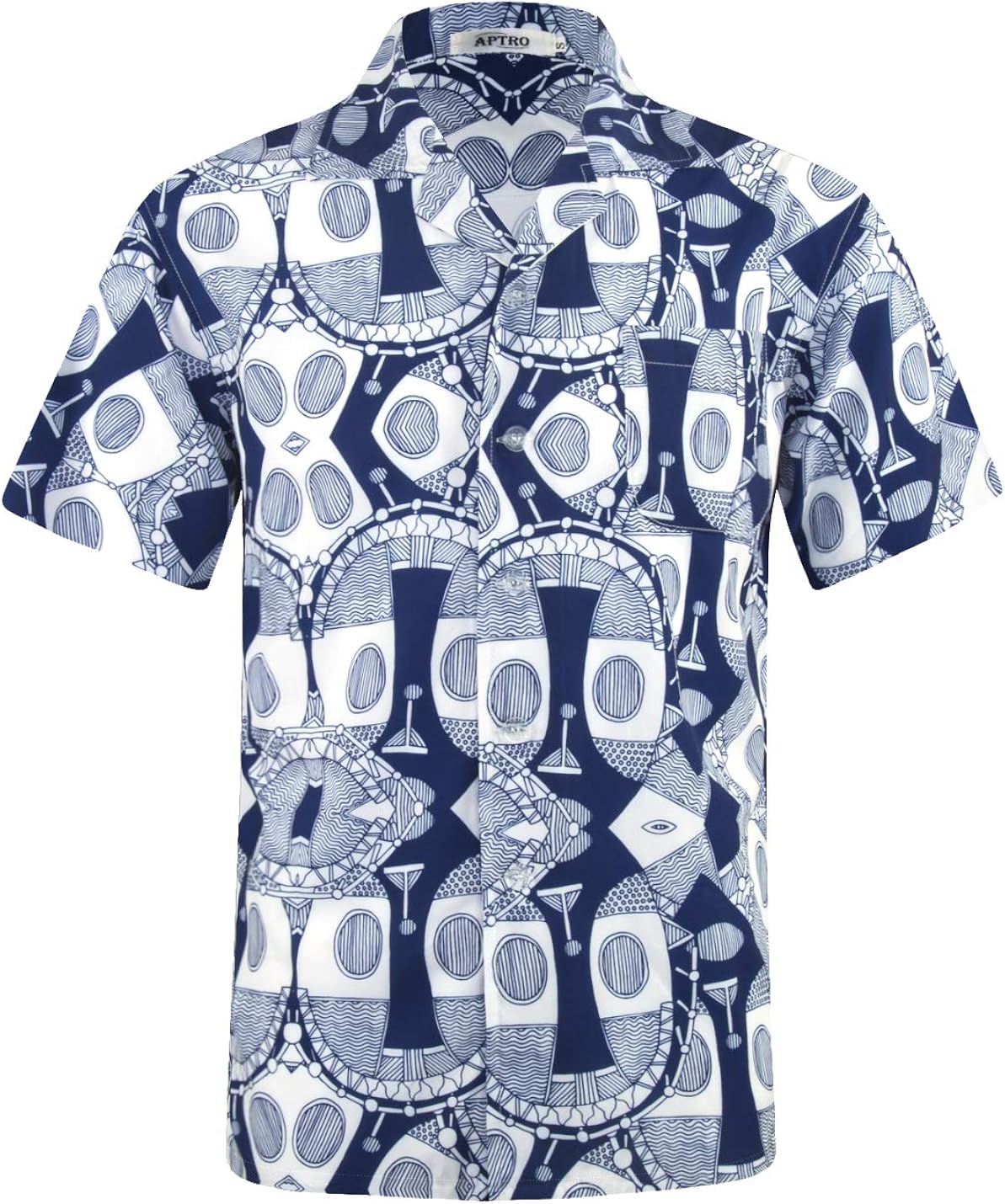 APTRO Men's Hawaiian Shirt Short Sleeve Beach Aloha Party Shirt HW030