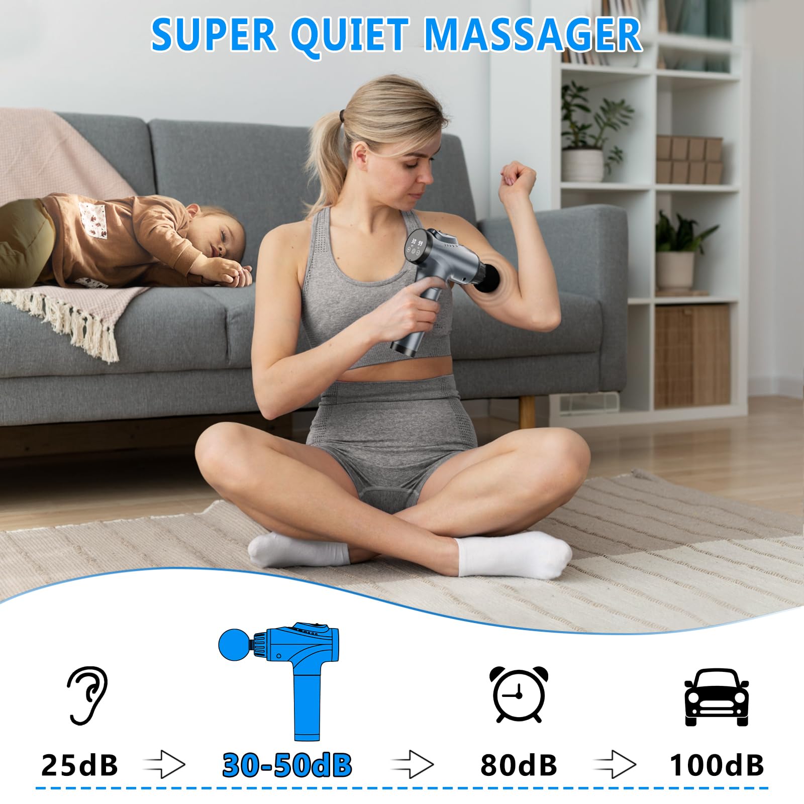APHERMA Massage Gun, Muscle Massage Gun for Athletes Handheld Electric Deep Tissue Back Massager, Percussion Massage Device for Pain Relief with 30 Speed Levels 9 Heads,Father's Day Gifts - Image 4