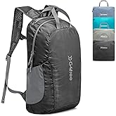 G4Free 25L Lightweight Hiking Backpack Packable Foldable Sport Travel Daypack Water Resistant for Women Men(Black)
