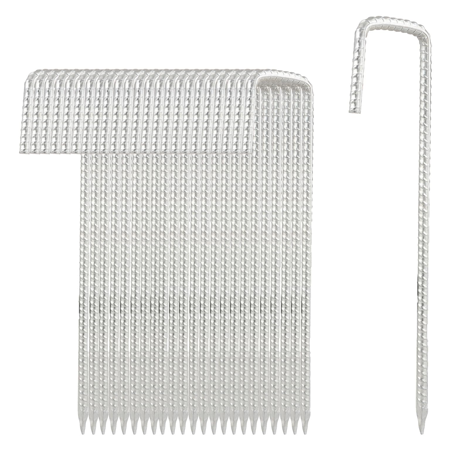 SHUESS 24 Pcs 12 Inch Tent Pegs - Tent Pegs Metal Heavy Duty - Ground Pegs Heavy Duty for Hard Ground - Metal Pegs for Awning, Football Net, Gazebo, Beach