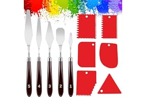 Palette Knife Set 5 Pieces Stainless Steel Palette Knife Set Painting Accessories Art Supplies for Oil Acrylic Painting