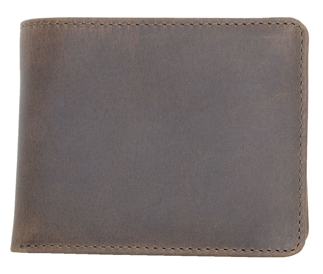 FLW Men's Compact Sized Natural Strong Genuine Leather Wallet