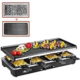 Artestia Raclette Table Grill,1200W Electric Indoor Grill,8 Paddles Korean Bbq Grill,Cheese Raclette with Grill Stone and Non