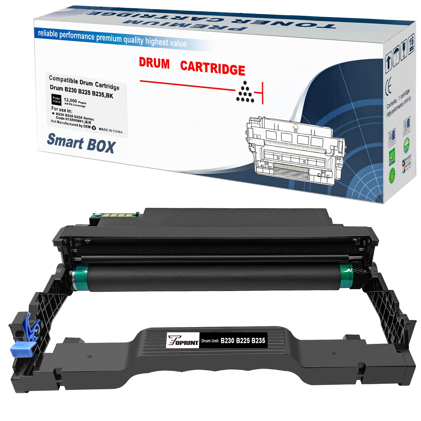 TOPRINT Compatible Drum Cartridge Drum Unit Imaging Drum B230 B225 B235 013R00691 Black 12000 Pages for B225 B225dni B230 B230dni B235 B235dni Printer