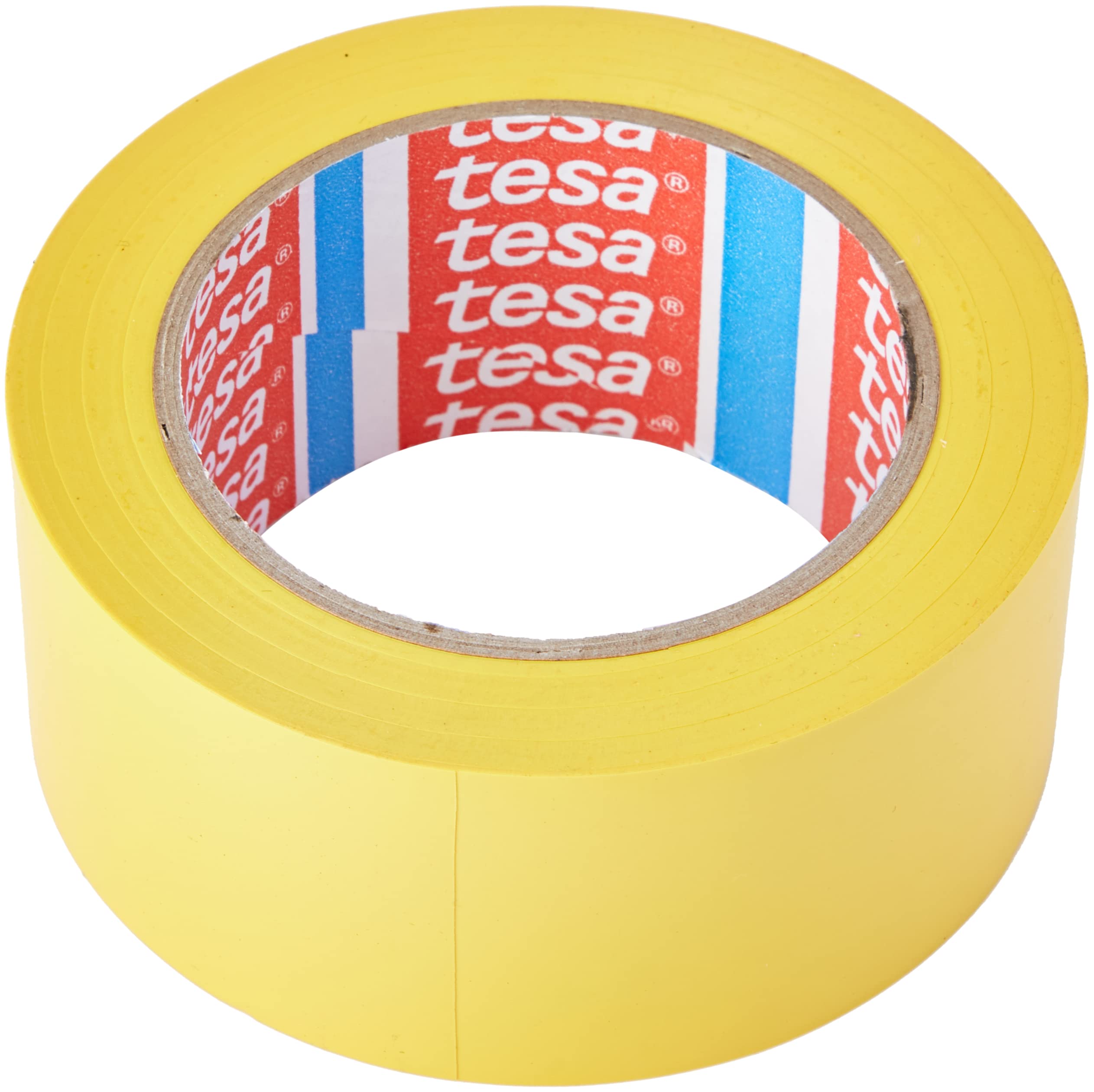 tesa PVC Floor and Lane Sports Hall Marking Tape, 33 m x 50 mm - Yellow