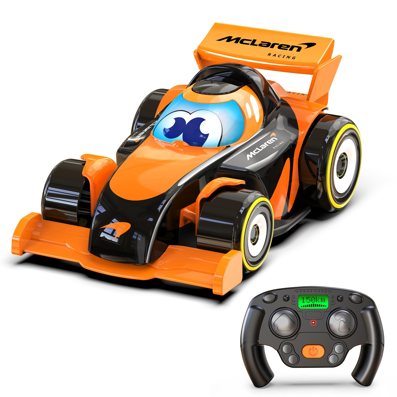 McLaren Racing RC Race Car Toy For Boys Formula Cartoon 2.4GHz Remote Control Car for 2+ Year Old Kids Adult Motorsport Fans Officially Licensed McLaren Racing Race Car Model Kids Birthday Gift