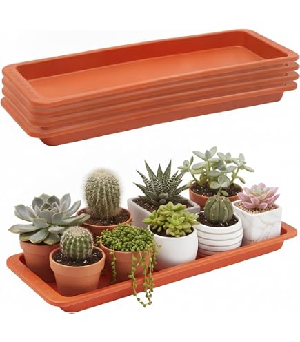 Amazon.com : VUWEZ Rectangle Plant Tray, Plant Drip Tray, Plant