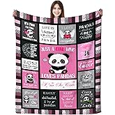 Panda Blanket Gifts for Girls Women Soft Warm Flannel Pandas Lovers Throw Blanket Panda Birthday Gifts for Adults Kids 50"x40"