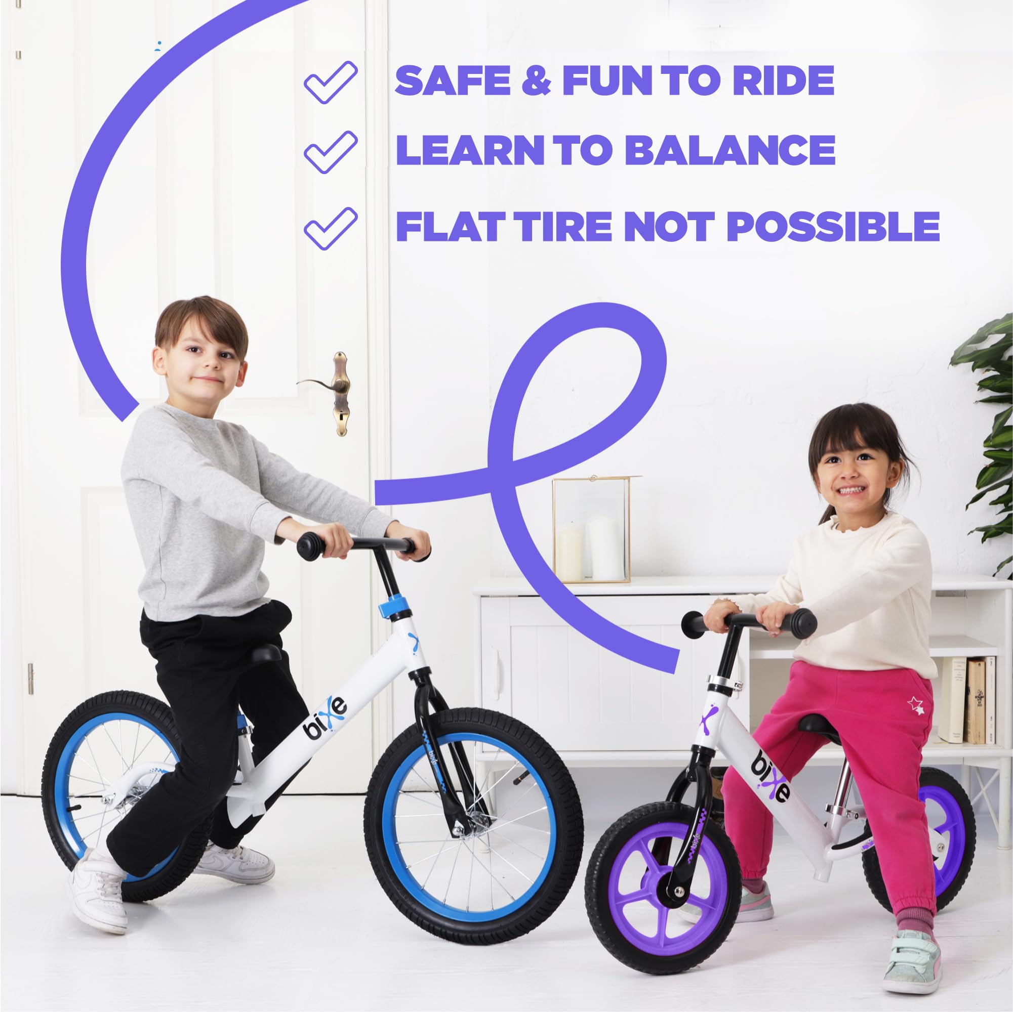 Bixe Aluminum Balance Bike 18 Month to 6 Yr Old - 30.5 cm (12 inch) Wheel Bicycle - No Pedal Toddler Bike - First Bike for 1 2 3 4 5 + Year Old Boy or Girl - Kids' Balance Bikes