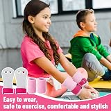 XINRUI 4 Pcs Gymnastics Grips Wristbands Kids Girls Pink Sweatbands Set view 4