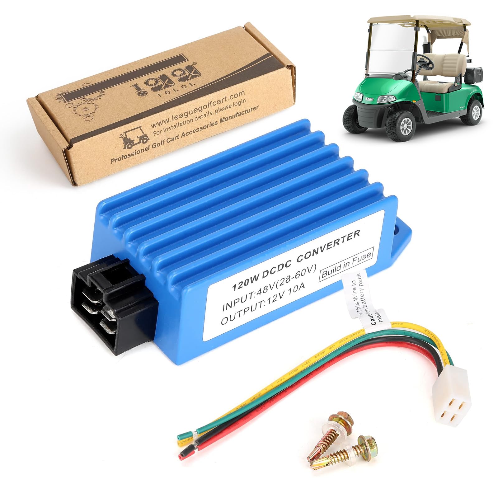 Photo 1 of 10L0L Golf Cart Voltage Reducer 36V 48V Step Down to 12V 10A 120W DC Converter Regulator Universal for Yamaha EZGO Club Car