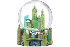 CITY-SOUVENIRS Musical New York City Snow Globe, 100mm New York City Snow Globes, 5.5 Inches Tall, Plays New York, New York