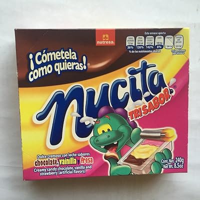 Nucita Chocolate, strawberry &amp; Vanilla Mexican Creamy Candy 16 Pcs 8.5oz