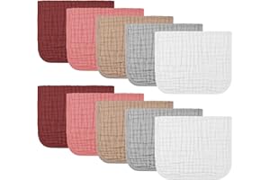 lttomn Muslin Burp Cloths 10 Pack,100% Cotton Baby Burping Clothes,Newborn Essential Must-Have Baby Registry,6 Layers Cotton Soft Washcloths,Multi-Colors Face Towels 20"x11"Large (Girls Non-Cartoon)