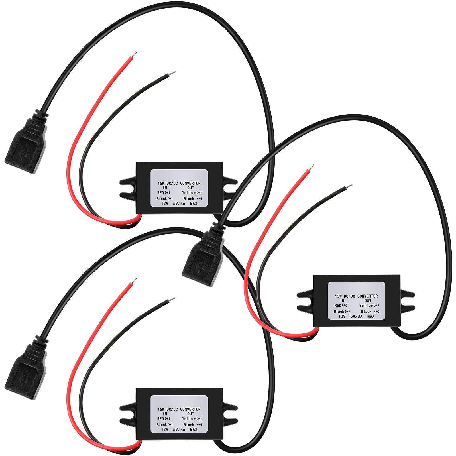 Photo 1 of Weewooday 12V to 5V DC Converter Buck Module USB Output Power Adapter DC Regulator Car Power Converter