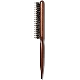 GranNaturals Boar &amp; Nylon Bristle Styling Brush - Teasing Comb with Rat Tail Pick for Backcombing, Smoothing, Edge Control and Volume Creation