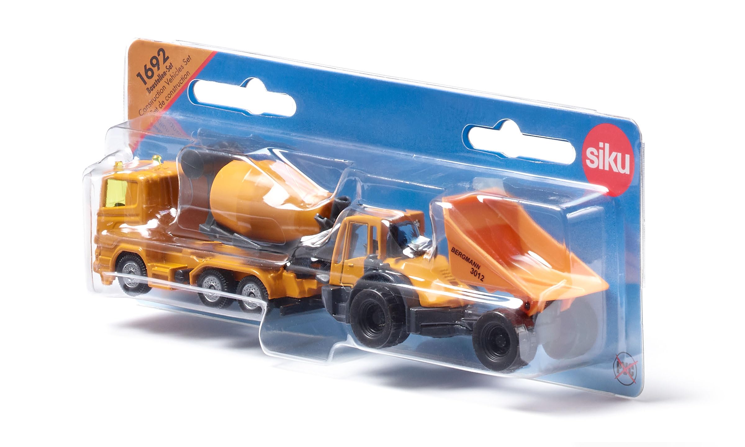 Siku 1692, Baustellen-Set, Dumper und Betonmischer, Spielzeugauto für Kinder, Gelb, Metall/Kunststoff, Kipp- und drehbare Trommel, Kippbare Mulde 4