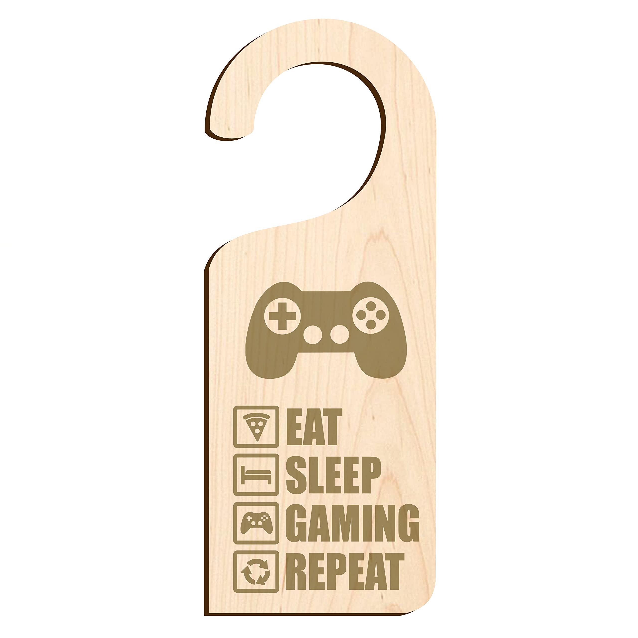 Eat Sleep Gaming Repeat Door Hanger Sign Do Not Disturb (Veneered MDF)